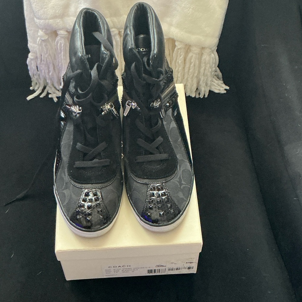 Coach Black and Silver Athletic Shoes